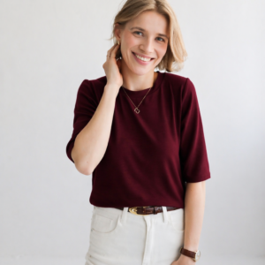 T-shirt z Tencelu | Bordo