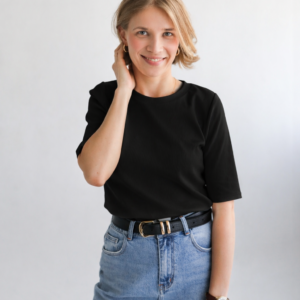 T-shirt z Tencelu | Czarny